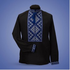 Embroidered shirt "Strict Rhombs" blue